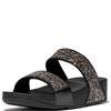 FIT FLOP WOMENS WEDGE STRAP SANDAL - BLACK GLITTER